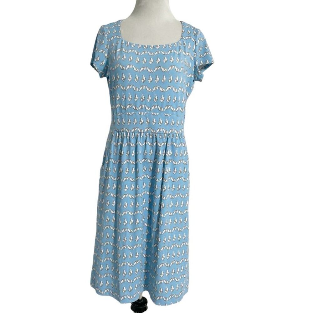 J. McLaughlin Medium Catalina Cloth Dress Midi Short Sleeve